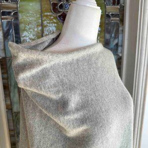 Sundance Gray Cashmere Poncho with Fringe